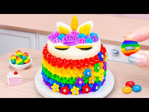 Beautiful Rainbow Unicorn Buttercream Cake 🦄 DIY Miniature Sweet Dessert Ideas 🧁 Cake In Wonderland