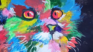 Acrilic Painting  🎨 CAT 🎨| How to Draw | Magic Paintings | Relaxing Music