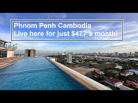 Luxury Condo in Phnom Penh for ONLY $477!  Rooftop Pool & Stunning Apartment Tour 🌟 Unbelievable!