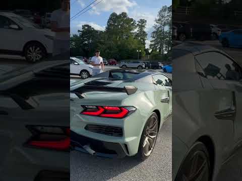 Project Watermelon 2024 CORVETTE Z06 Z07 convertible delivery - Cacti Green w/ black and red accents