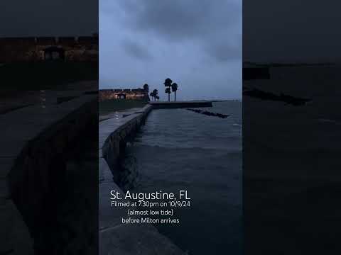 St. Augustine, FL as of 7:30pm on 10/9/24 before Milton arrives.  #florida #milton #staugustine