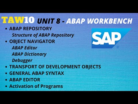 SAP ABAP 7.5 TUTORIAL | UNIT 8 - ABAP WORKBENCH | SAP | TAW10 [ Urdu | اردو | Hindi | हिंदी ]