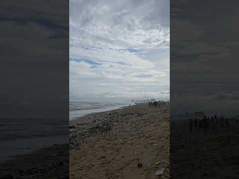 After Fengal cyclone Marina beach😕#marinabeach #tamil #fengalcyclone #nature #sky