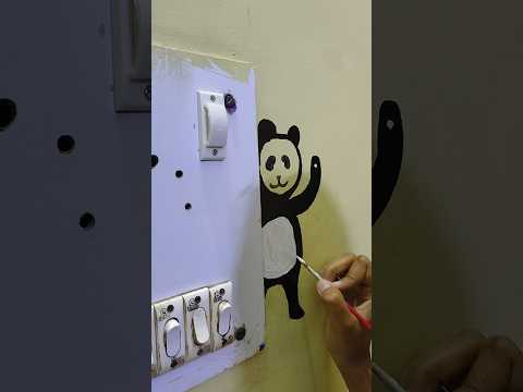 Make your switch board attractive 😉 on this diwali #youtubeshort #drawing #cartoonpanda #switchboard