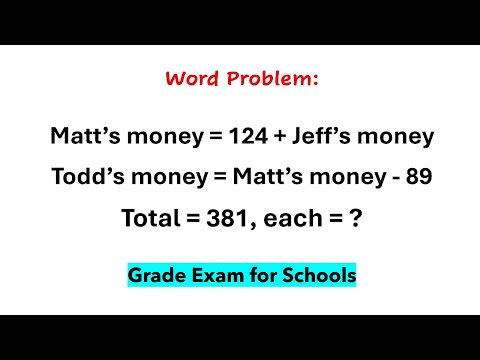 Word Problem Solving for School Grade Exams. Word Problem for Students.