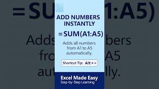Add Numbers Instantly in Excel – SUM Function + AutoSum Shortcut Explained!