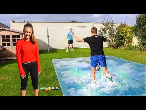 SLIP 'N' SLIDE FOOTBALL vs MY SISTER