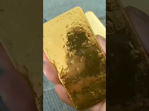 Pure Gold Bar Weighing — Real Gold Test and Measurement 🎉 #Gold bar #Gold jewellery  #experiment