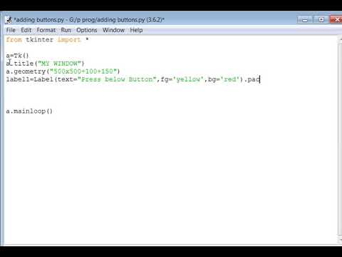 Adding Button to a Window in Python