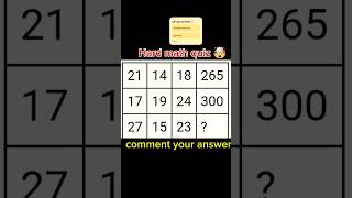 Hard math quiz question 🤯 / dam ho toh comment karo answer / math quiz || #ytshorts #maths #shorts