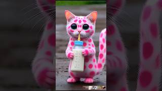 🥰 Beautiful White 😻 Pink Dot Cute Cat🐈 Dudi dudi dum dum🍼 94 #cute #cat #kitten #baby #shorts