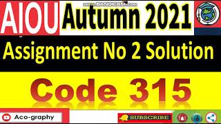 ⏩ AIOU Code 315 Solved Asignment No.2 Autumn 2021 ||  Economics || Level: FA/ I.Com