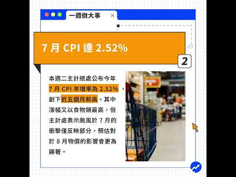 Google 反壟斷敗訴，7 月 CPI 達 2.52%，下跌上漲都是新記錄的 # 一週微大事