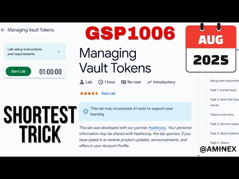 [NEW 2025] Managing Vault Tokens | #GSP1006 | #qwiklabs #arcade