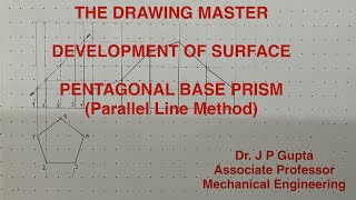 Development of Surface | Parallel Line Method (Tut.-2) | Pentagonal Base Prism | Engineering Drawing