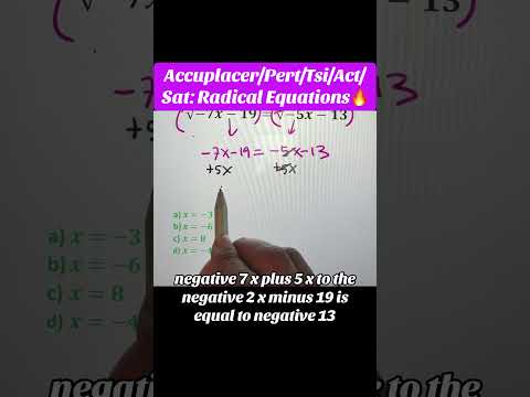 Accuplacer/Sat: Can you solve this radical equation? #maths #algebra #radicalequations #fyp