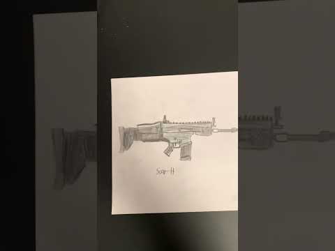 Drawing a scar-H. Request from @Avation12 #gun #guns #rifle #millitary #drawing