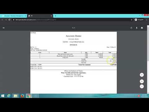How to create Sales invoice - Product based  (inclusive tax) in Accozen POS billing software ?