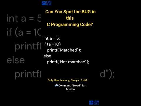 C Programming Bug: Only 1% Spot THIS Mistake! Can YOU Fix It? #shorts #codechallenge #clanguagequiz