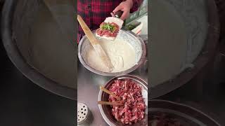 Fried dumplings with pork filling - Asian street food