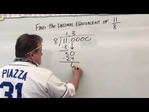 Convert an improper fraction to a decimal