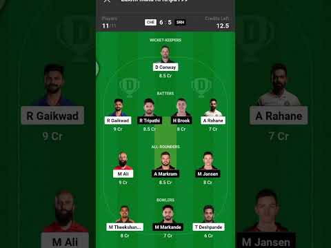CSK VS SRH IPL MATCH NO 29 DREAM 11 TEAM PREDATION GL AND H2H