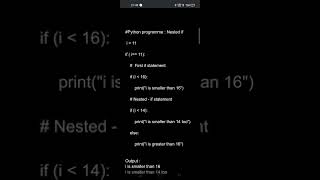 Python Programming : Nested if