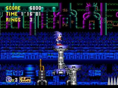 Sonic CD - Metallic Madness Zone+Bad Ending+Credits Kega Fusion Gameplay 7 (JP)