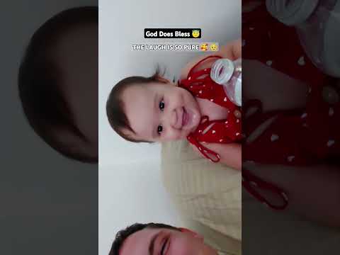 Baby is blessed with laughter from God shares some w/ father wow #jesus #youtube #funny
