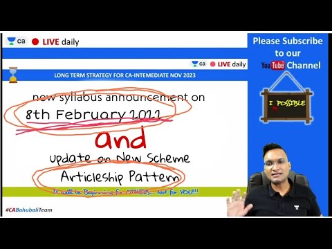 NEW SYLLABUS ANNOUNCEMENT DATE..CA ANSHUL AGRAWAL.@theicai @rahulmalodiaofficial@theicai#ca