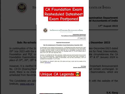 CA Exam Postponed #calife #cafoundation #collegelife #postpond #halfca #icaistudents #datesheet #ca