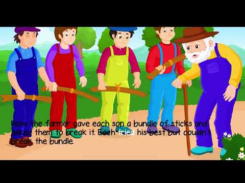 The Bundle of Sticks| Kids Music Channel | Moral stories for kids