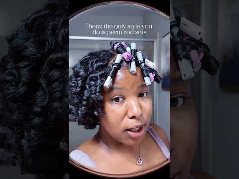 Perm Rod Set on Short Hair #permrodset #shorthair #shortnaturalhair #shorts #mediumhair