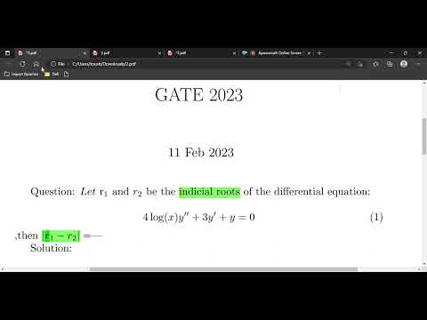 GATE Mathematics , Differential equations