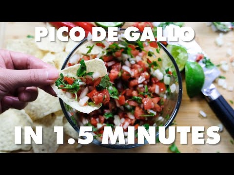 Learn to make PICO DE GALLO (Mexican Salsa) in 1.5 MINUTES