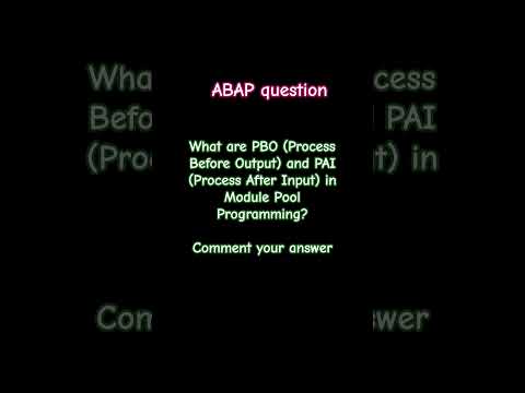 Module Pool Question #abap #abaponhana #sapabap