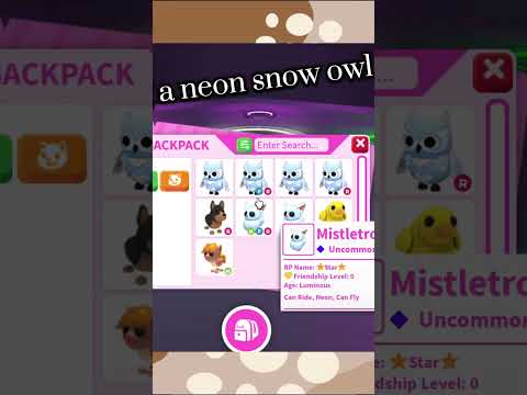 Making a Neon Snow Owl  in Adopt Me! 🌸 ❄️ 🦉  #roblox #adoptme #playadoptme #grinding #neon #meganeon