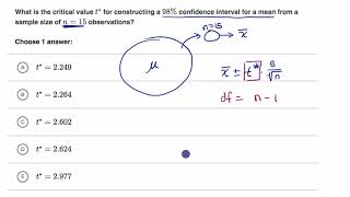 Example finding critical t value