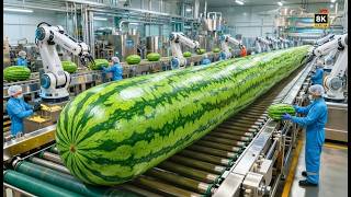 Inside a Modern Watermelon Processing Plant | Full Factory Process From Fruit to Juice Production