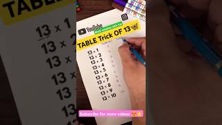 Unique Table Trick🔥Table of 13Trick#fun#trend#viral#maths#ytshortsshorts#tables​‪#viralvideo#explore