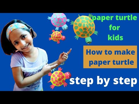 How to make paper crafts turtle,How to make turtle with paper,How to make turtle step by step