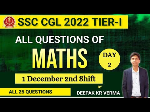 🔴 SSC CGL tier-1 || 2022 || Previous Year Question || 1Dec 2ns shift || #D_Quant #ssc