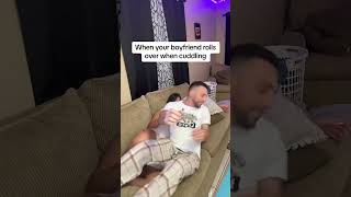 when your boyfriend rolls over when cuddling 🥰