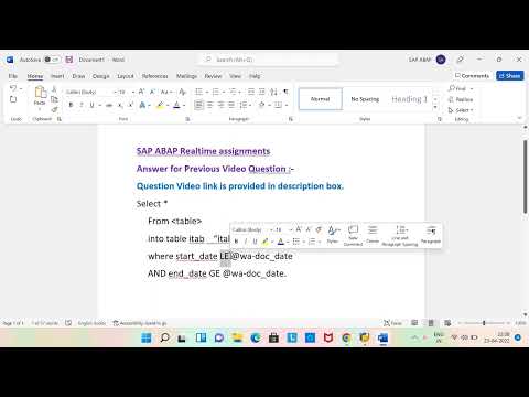 Solution to the Previous SAP ABAP Assignment | Please comment your Solution Also |