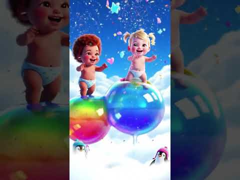 Penguin and Babies in a Bubble wonderful Wonderland! 🐧🫧👶✨ #Shorts