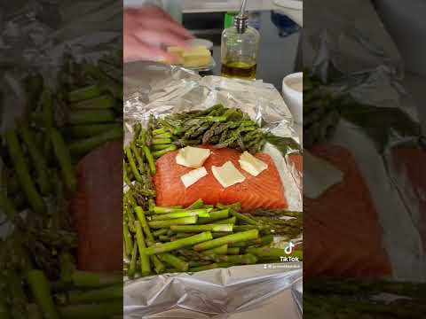 Salmon and asparagus in the air fryer! SO good!!!
