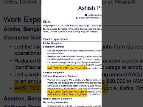 Resume that got me interviews at Amazon, Google & Microsoft