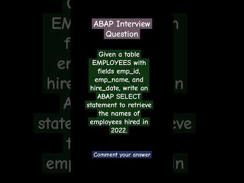 ABAP INTERVIEW QUESTION ❓✅✅