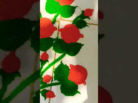 Rose Rangoli #shorts #rangoli #trending #viral #trendingshorts #viralshorts #like #beautiful #3d