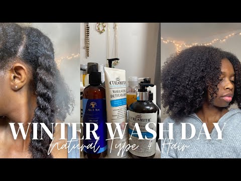 Natural Hair Winter Wash Day Routine| Hot Oil Treatment| As I Am & Curl Smith| Uhlexsisss